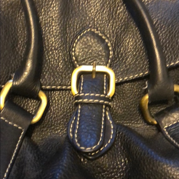Pebble grain leather satchel handbag - Picture 4 of 4